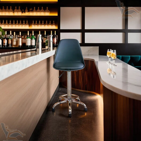 Modern Bar Stool with Leatherette Upholstery